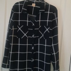 Ladies Faded Glory Blouse-Top-Shirt  XL Black